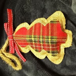 NWOT Plush Buffalo Plaid Christmas Ornament